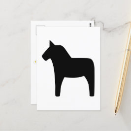 Dala Horse Black Briefkaart