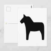 Dala Horse Black Briefkaart (Voorkant / Achterkant)