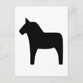 Dala Horse Black Briefkaart (Voorkant)
