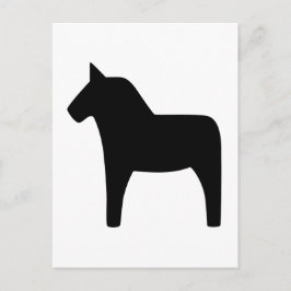 Dala Horse Black Briefkaart