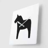 Dala Horse Black Clock Vierkante Klok (Hoek)