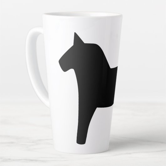 Dala Horse Black Latte Mok (Linkerhoek)