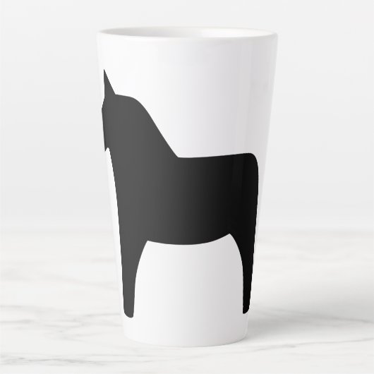Dala Horse Black Latte Mok (Voorkant)