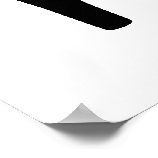 Dala Horse Black op White Poster (Hoek)