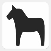 Dala Horse Black Sticker (Voorkant)