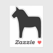 Dala Horse Black Vinyl Sticker (Vel)