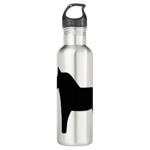 Dala Horse Black Water Bottle Waterfles