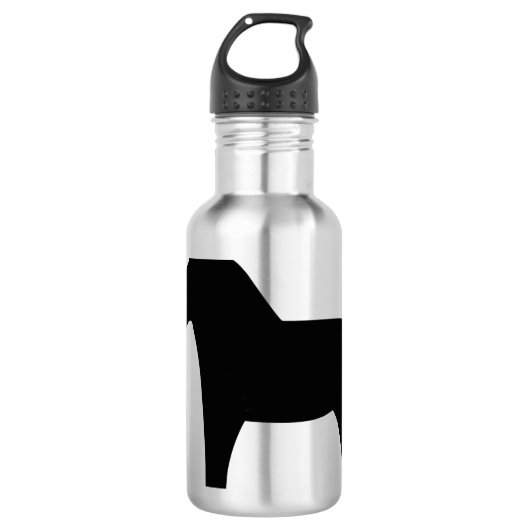 Dala Horse Black Water Bottle Waterfles (Voorkant)