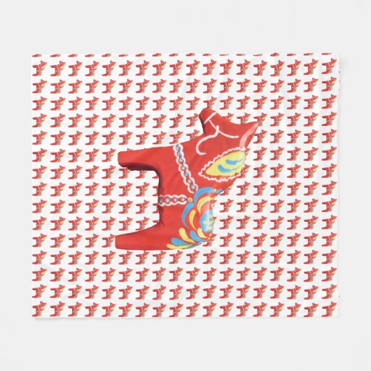 Dala Horse Blanket Fleece Deken (Voorkant (Horizontaal))