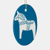 Dala Horse Blue Keramisch Ornament (Rechts)