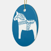 Dala Horse Blue Keramisch Ornament (Links)