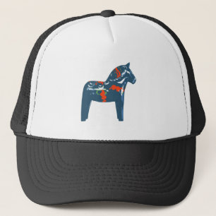Dala Horse Blue Modern Art Zweden Trucker Pet