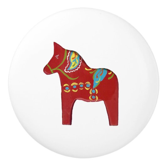 Dala Horse Ceramic Knob Keramische Knop (Voorkant)
