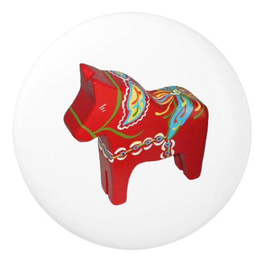 Dala Horse Ceramic Knob Keramische Knop (Voorkant)