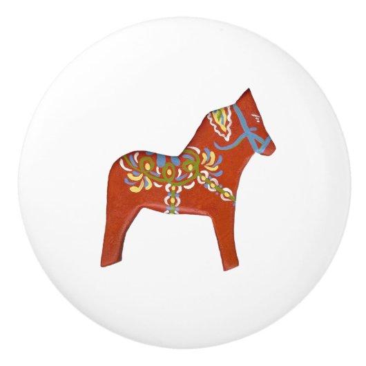 Dala Horse Ceramic Knob. rechts Keramische Knop (Voorkant)