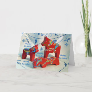 Dala Horse Collectie Birthday Kaart
