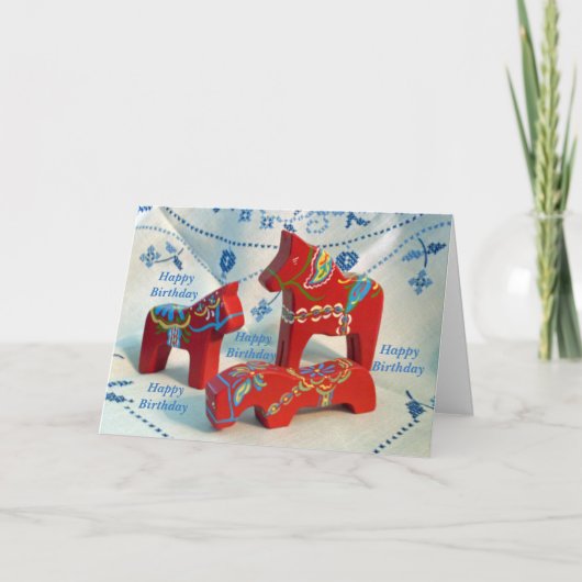 Dala Horse Collectie Birthday Kaart (Voorkant)