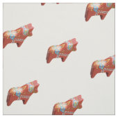 Dala Horse Cotton Fabric Stof (Swatch)