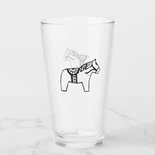 Dala Horse Drawing Glas (Achterkant)