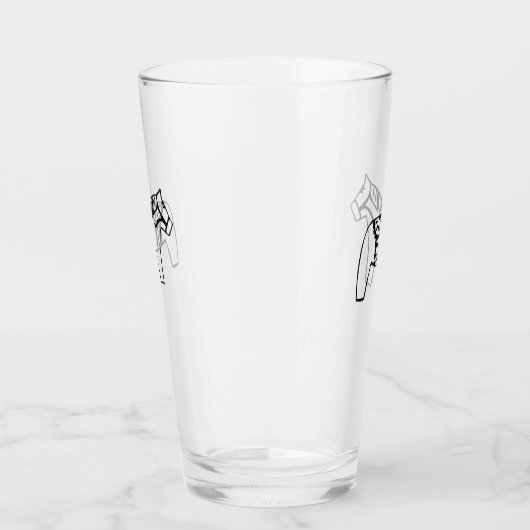 Dala Horse Drawing Glas (Links)