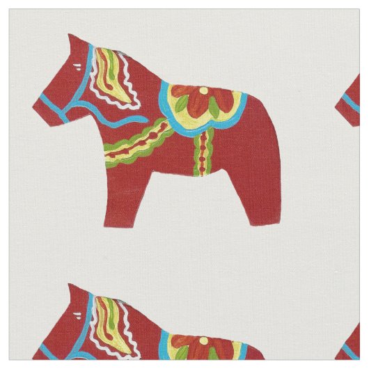 Dala Horse Fabric Stof (Close Up)