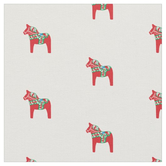 Dala Horse Fabric Stof (Close Up)