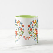 Dala Horse Folk Art Hygge Heart Pattern Mug Mok (Midden)