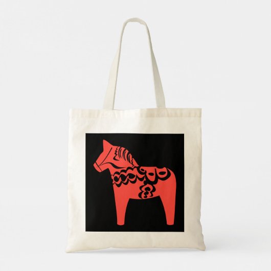 Dala Horse Hoodie Dalarna Zweden Sverige G Tote Bag (Achterkant)