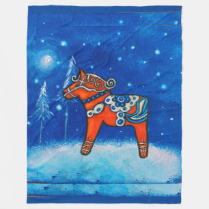 Dala Horse II Fleece Blanket Deken