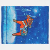 Dala Horse II Fleece Blanket Deken (Voorkant (Horizontaal))