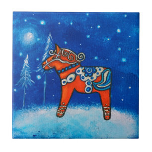 Dala Horse II Tile Onderzetter Tegeltje