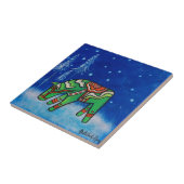 Dala Horse III Tile Onderzetter Tegeltje (Zijkant)
