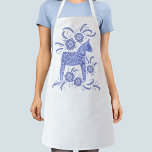 Dala Horse Indigo Blue en White Swedish Design Schort<br><div class="desc">Een Zweeds Dala Horse-ontwerp in vers indigo blauw voor fans van de Scandinavische traditie.</div>