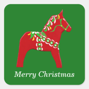 Dala Horse Kerst sticker