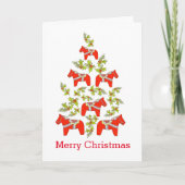Dala Horse kerstboom Kaart (Voorkant)