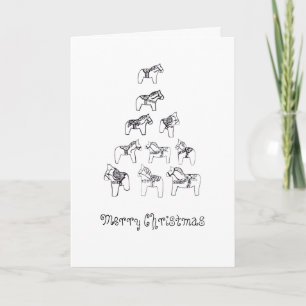 Dala Horse Kerstboom Kaart