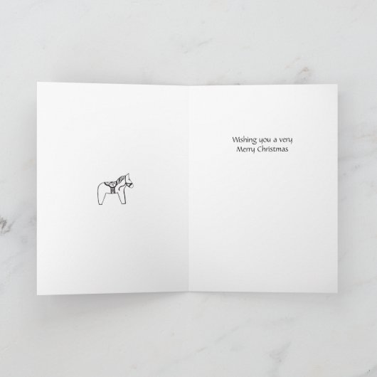 Dala Horse kerstboom Kaart (Binnen)