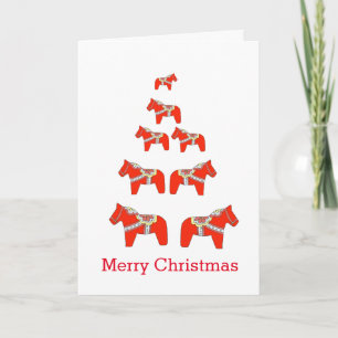 Dala Horse kerstboom Kaart