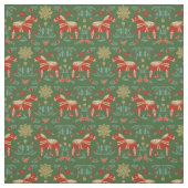Dala Horse KerstFolk Stof (Swatch)