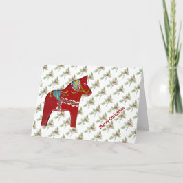 Dala Horse kerstKaart Feestdagen Kaart