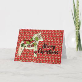 Dala Horse kerstKaart van Quilter Feestdagen Kaart