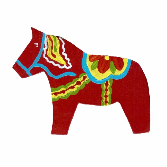 Dala Horse kerstversiering Fotobeeldje Ornament (Voorkant)
