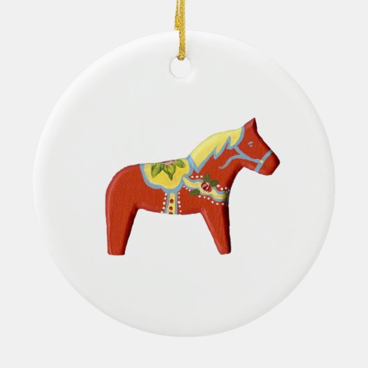 Dala Horse kerstversiering Keramisch Ornament (Achterkant)