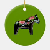 Dala Horse kerstversiering Keramisch Ornament (Achterkant)