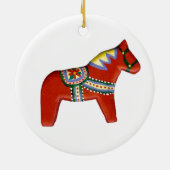 Dala Horse kerstversiering Keramisch Ornament (Achterkant)