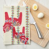 Dala Horse Kitchen Towel Theedoek (Quarter Fold)