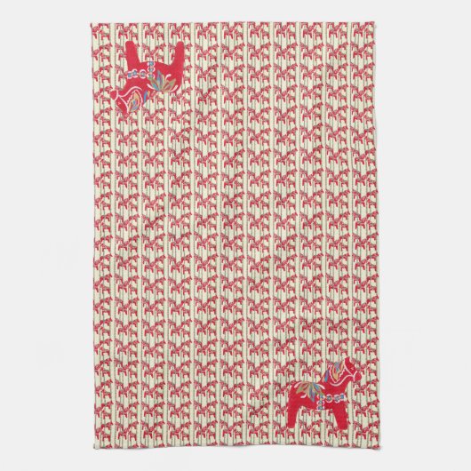 Dala Horse Kitchen Towel Theedoek (Verticaal)