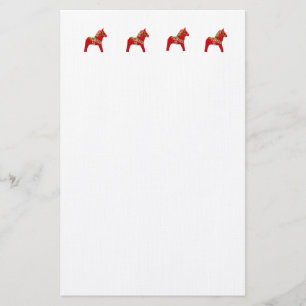 Dala Horse Linen Stationery Briefpapier