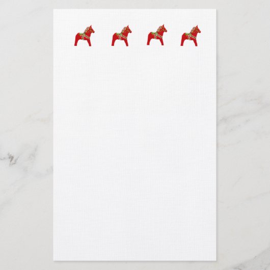 Dala Horse Linen Stationery Briefpapier (Voorkant)