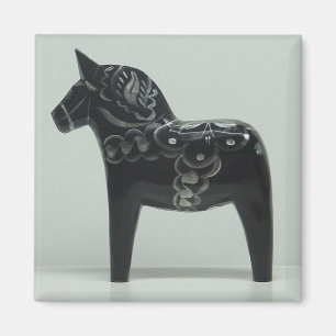 DALA HORSE magneet (zwart)